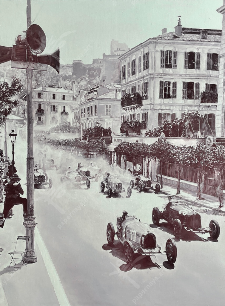 Elena Papernaya - Painting of MONTE-CARLO, GRAND PRIX 1932 - OIL ON CANVAS 90 X 70 CM